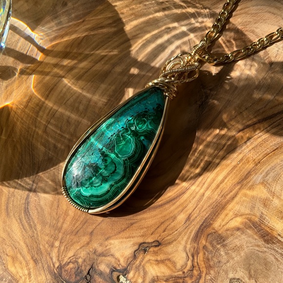 Azurite and malachite Necklace pendant - Picture 9 of 13
